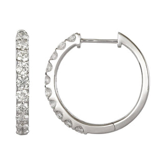 1 Carat Diamond Hoop Earrings 20mm - ECOMARK Diamonds