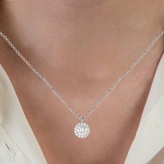 1/3 Carat Diamond Halo Necklace.