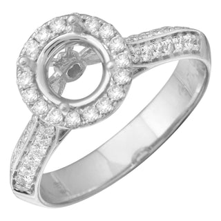 14k White Gold ECOFIRE™ Created Diamond Semi-Mount Engagement Ring (1/2 cttw, E-F, VS2-SI1) - ecomarkdiamonds