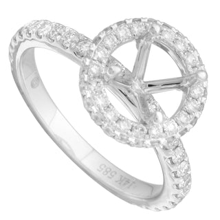 14k White Gold ECOMARK® Created Diamond Semi-Mount Engagement Ring (7/8 cttw, E-F Color, VS2-SI1) - ecomarkdiamonds