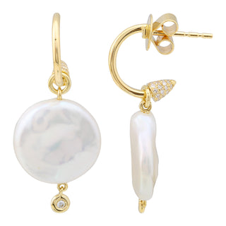 Curved Pearl Drop Studs.