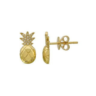 Diamond Pineapple Stud Earrings.