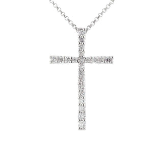 Floating Tapered Cross Pendant Necklace.