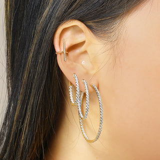 27mm Hoop Diamond Earrings.