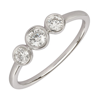 3 Diamond Bezel Ring.