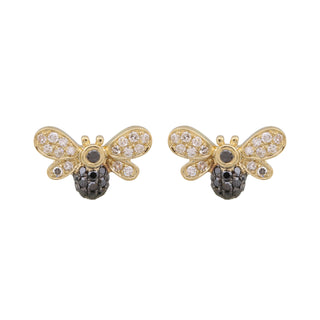 Black Diamond Bee Earrings.