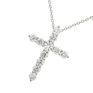 1/2 Carat Lab Grown Diamond Cross Pendant Necklace.