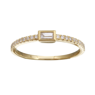 Solitaire Baguette Stack Ring.