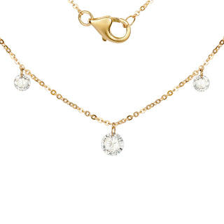 3 Pierced Diamond Float Necklace.