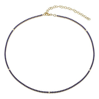 Lapis Gemstone Tennis Necklace.