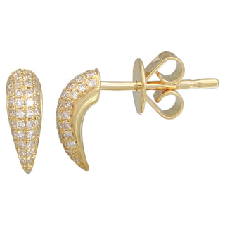 Diamond Horn Stud Earrings.