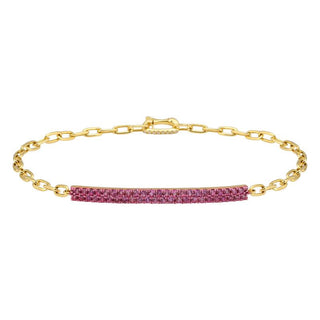 Pink Sapphire Gold Link Bracelet.