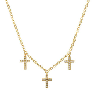 Gold Cross Diamond Necklace.