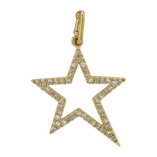 Open Star Diamond Pendant Necklace.