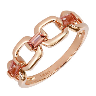 Rose Gold Pink Tourmaline Ring.
