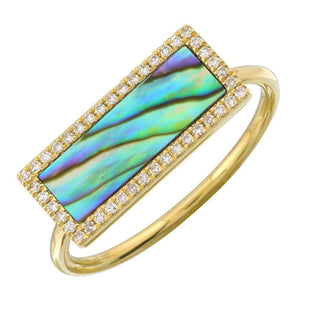 Abalone Shell Diamond Ring.