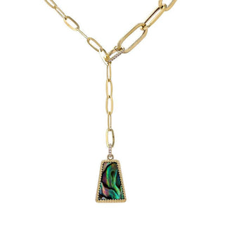 Trapezoid Pendant Graduated Link Chain Y-Necklace.