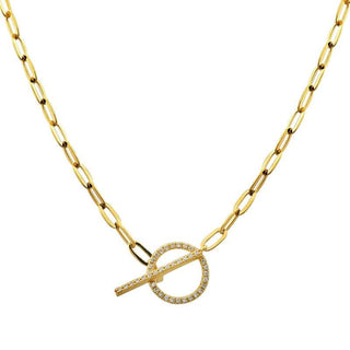 Diamond Toggle Oval Link Chain Necklace.