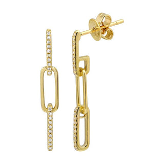 Gold Links Dangle Earrings.