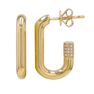 Light Weight Gold Oval Tube Hoop Earrings - ECOMARK Diamonds