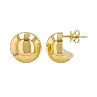 Button Cuff Stud Earrings Light Weight Gold - ECOMARK Diamonds