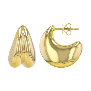 Light Weight Gold Open Cuff Hoop Earrings - ECOMARK Diamonds