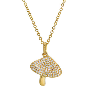 Diamond Pave Mushroom Necklace - ECOMARK Diamonds