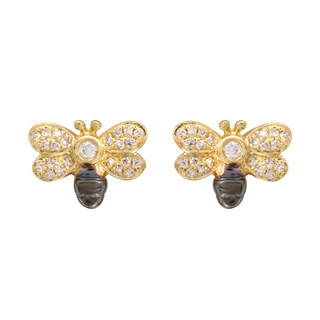 Diamond Bee Stud Earrings.