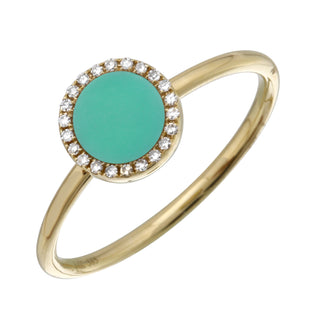 Turquoise Diamond Halo Ring.