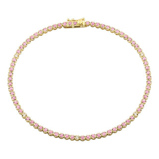 Crown Prong Gemstone Diamond Tennis Bracelet.