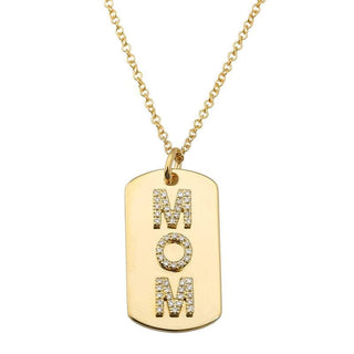 Mom ID Tag Necklace.