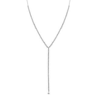 Diamond Pear Drop Y Chain Tennis Necklace.