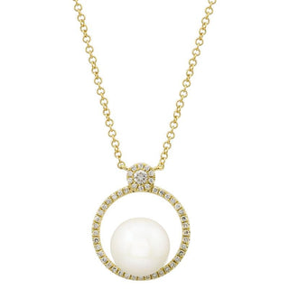Diamond Silhouette Pearl Necklace.