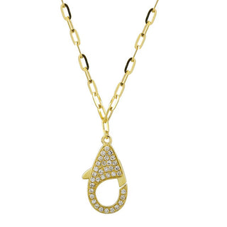 Diamond Clasp Pendant Necklace.