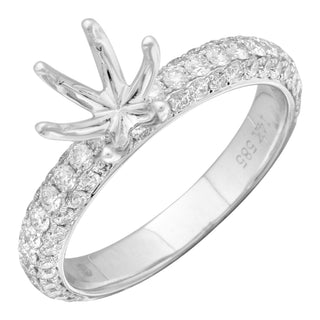 14k White Gold ECOMARK® Created Diamond Semi-Mount Engagement Ring (1.0 cttw, E-F, VS2-SI1) - ecomarkdiamonds