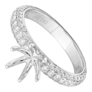 14k White Gold ECOMARK® Created Diamond Semi-Mount Engagement Ring (1.0 cttw, E-F, VS2-SI1) - ecomarkdiamonds