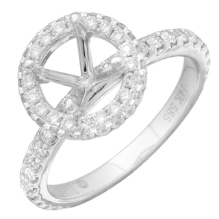 14k White Gold ECOMARK® Created Diamond Semi-Mount Engagement Ring (7/8 cttw, E-F Color, VS2-SI1) - ecomarkdiamonds