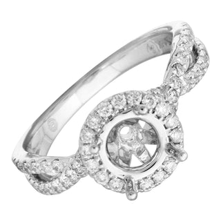 14k White Gold StarVinci™ Created Diamond Semi-Mount Wedding Ring (1/2 cttw, E-F Color, VS2-SI1) - ecomarkdiamonds