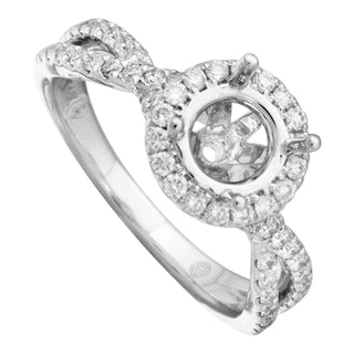 14k White Gold StarVinci™ Created Diamond Semi-Mount Wedding Ring (1/2 cttw, E-F Color, VS2-SI1) - ecomarkdiamonds