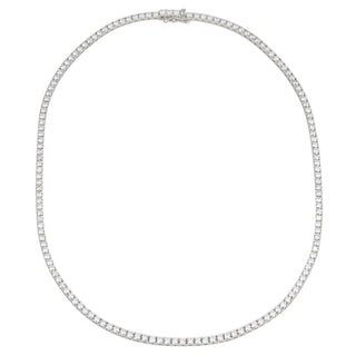 18k White Gold ECOMARK® Created Diamond Strand Tennis Necklace (9.63 cttw, E-F, VS2-SI1), 16.5" - ecomarkdiamonds