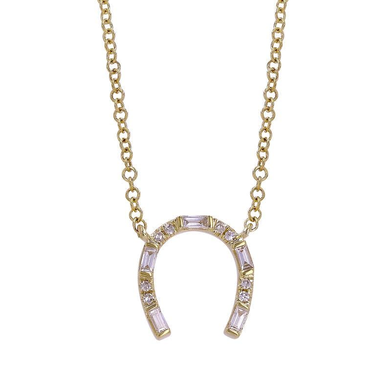 14kt White Gold diamond Horseshoe Pendant | Bow River Jewelry