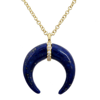 Crescent Horn Gemstone Pendant Necklace.