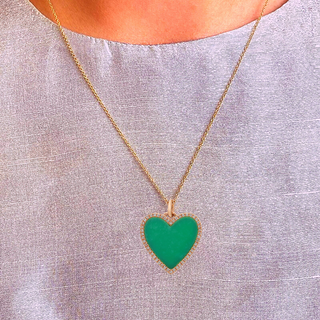 Diamond Turquoise Heart Pendant.