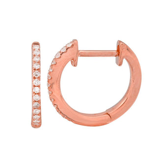 12mm Pink Huggie Earrings.