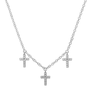 Gold Cross Diamond Necklace.