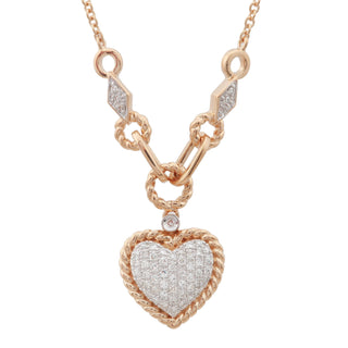 Twisted Multi Link Heart Necklace.
