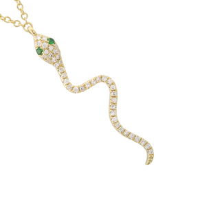 Diamond Snake Pendant Necklace.