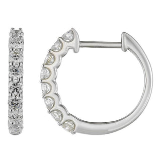 Diamond Scallop Hoop Earrings 16.5mm.
