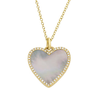 MOP Heart Pendant Necklace.