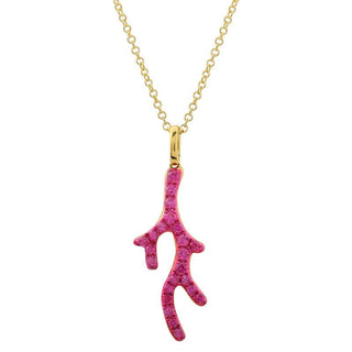Pink Coral Pendant Necklace.
